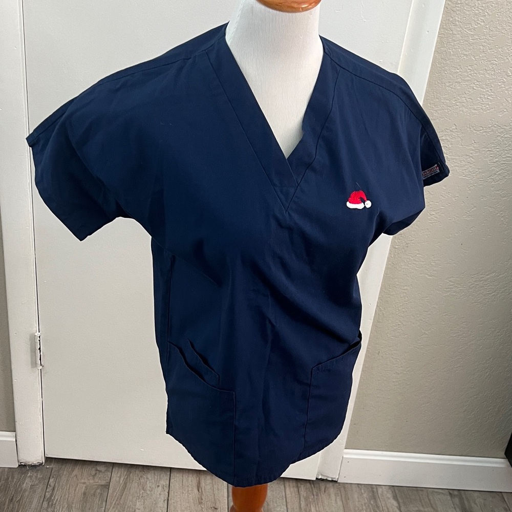 Navy Blue Women's Scrub Top